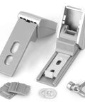 2 Pieces 9590178 Fridge Hinges Replacement Part For Freezer 9590124 9590190 Hinge Set Door Handle Stainless Steel Door Repair Kit With 2 Years Warranty, showing unassembled parts including hinges and screws.