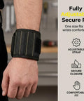 Adjustable Magnetic Wristband For Screws Nails And Small Tools Perfect For Mechanics Handymen And DIYers Keeps Tiny Parts Secure On Your Wrist For Quick Access And Faster Builds With Pro Grade Convenience. Black adjustable wristband with secure fit on wrist