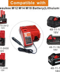 All In One Car Charger For Milwaukee 18V Batteries M12 M14 M18 On The Go Fast Charge For Job Sites And Road Trips Widely Compatible