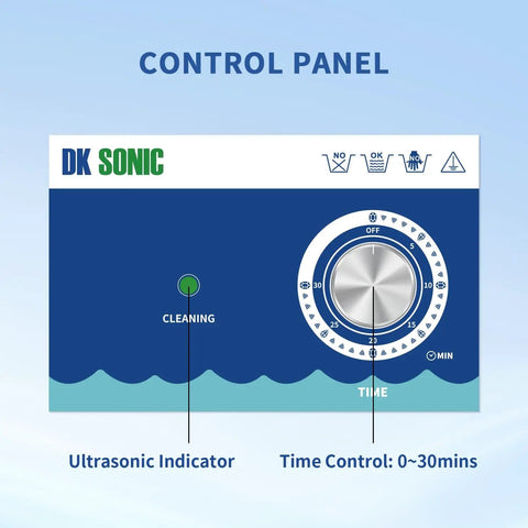 Control panel of Ultrasonic Cleaner 1.5L 60W Stainless Steel Jewelry And Eyeglasses Cleaner with Mechanical Timer