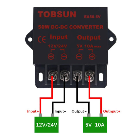 Two Pack 12V To 5V Step Down Converter 5V 10A 50W Power Supply Module For Automotive And 12V And 24V Systems With Auto Protection