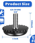 Image showing a 1/4 20 Adjustable Furniture Levelers Built From Heavy Duty Stainless Steel Screw In Feet for leveling tables and cabinets.