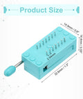 Universal ZIF IC Test Socket 14 Pin 2.54mm Pitch 10 Pack For Microcontrollers DIP Chips And Breadboard Prototyping size details