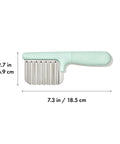 OXO Tot crinkle cutter for kids with mint green handle and stainless steel blade.