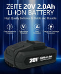 20V 2.0Ah lithium-ion battery with over temperature and voltage protection