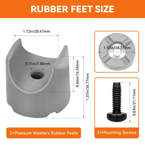 Pressure Washer Rubber Feet Replacement Kit 2 Pack With Mounting Screws Anti Vibration Isolator Feet for 7105468 Washer Parts