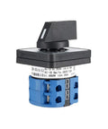 4 Position 8 Terminal Universal Rotary Cam Changeover Switch SYW28-20 Latching 550V 20A with black knob and blue base