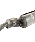 GM Exhaust Muffler Kit With Catalytic Converter, Exhaust Pipe, And Tail Pipe for easy swap on your ride, angled view.