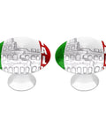 Heavy Duty Two Pack Round Cabinet Knobs And Drawer Pulls One Point One Inch Stainless Steel Kitchen Hardware For Cupboards, oval shape with Italian flag design.