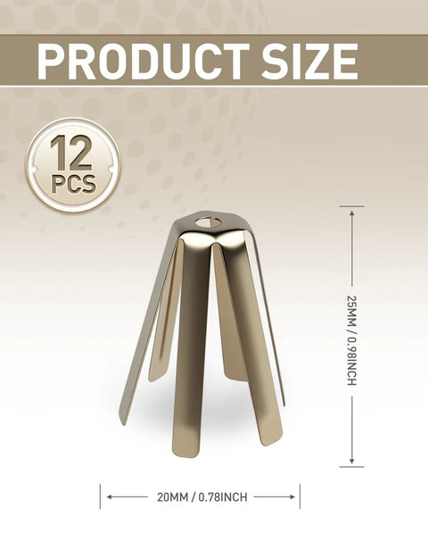 Brass golf shaft adapter shim set, 12 pcs, six-legged design, 25mm tall by 20mm wide