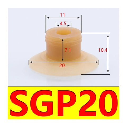 Durable Silicone Vacuum Suction Cups Kit With Five Piece Set Ranging From 15mm To 40mm Diameter, 20mm cup for industrial automation.
