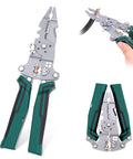 Foldable Wire Stripper With Voltage Tester All In One Electricians Multi Tool Pliers For Stripping Peeling Cutting Shearing And Crimping Fourteen In One Pro Grade Portable For Pros And DIYers