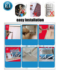 Installation steps for Heavy Duty Electric Pull Down Attic Ladder With Slick Wireless Remote And Grip Treads, showing user-friendly process.