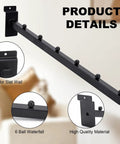 Close-up of the Slatwall Waterfall Hooks Set Of 6, 15.75 Inch Ball Hangers, highlighting metal construction and 6 ball design.