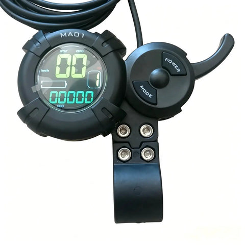 Knuckle Throttle LCD Display Dashboard for 36V-72V Electric Scooters, clear backlit speedometer odometer meter, DAMAO MA01 compatible