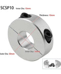 Solid Aluminum Alloy Double Split Shaft Collar Fixed Locking Limit Ring Fits 6 To 20mm Sizes For Mechanical Stop And Spacer Needs With Anodized Finish For Strength So Shaft Will Not Slide When Clamped On Motors Building Rock Solid Zero Wobble Life, 10mm ID