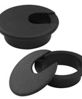 2 Inch Black Desk Grommet Cable Hole Cover For Easy Cable Management On Home Office Desks TV Stands And Tabletops Plastic