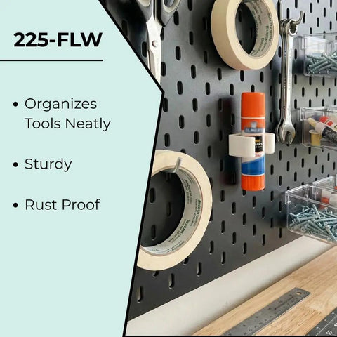 Rock Solid Spring Grip Clips 6 Pack Heavy Duty Steel Pegboard Organization For Flashlights And Cables Holds 3/4 To 1 1/8 Inch With Screws White Top Shelf Made In Usa Works Like A Charm Easy Hang Keeps Shop Neat