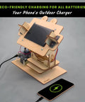 Sun Tracking Solar Panel DIY Kit With Arduino Nano Educational Sun Tracker System and Electronic Components Coding Kit for Learning Renewable Energy for Home Projects, wooden charger
