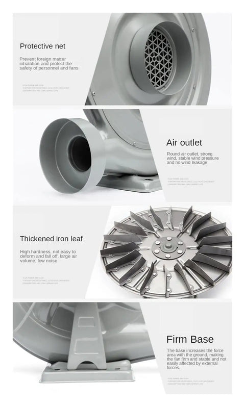 Close-up of Hardcore 750W Commercial Air Blower With Rock Solid Copper Motor, showing air outlet and thickened iron leaf.