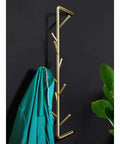 Sleek Modern Wall Mount Coat Rack Heavy Duty Entryway Storage Hook Space Saving Hallway Organizer Durable Metal with teal coat.
