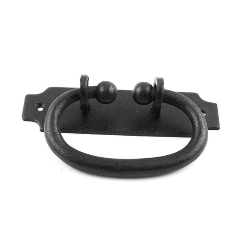 Top Shelf Wrought Iron Cabinet Ring Pulls Antique Colonial Style Black Finish Heavy Duty Drawer Handles Rust Resistant Powder Coating Easy Grip Design Fits Standard Cabinetry For Quick Upgrades