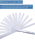 Metric And Standard Feeler Gauge Set Dead Nuts Accurate Stainless Steel Gap Tool For Checking Valve Spark Plug Piston Ring Clearance Garage Ready Shop Pro Measure For Mechanic And Wood Projects with multiple blade sizes.