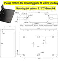 Mounting plate dimensions for Beefed Up 3500lb Capacity 12V DC Electric Synthetic Rope Winch Kit for ATV UTV