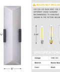Tonabona 20" LED 18W 3000K Natural Alabaster Marble Farmhouse Bathroom 2 Pack Black Wall Sconce dimensions 19.75" x 6".
