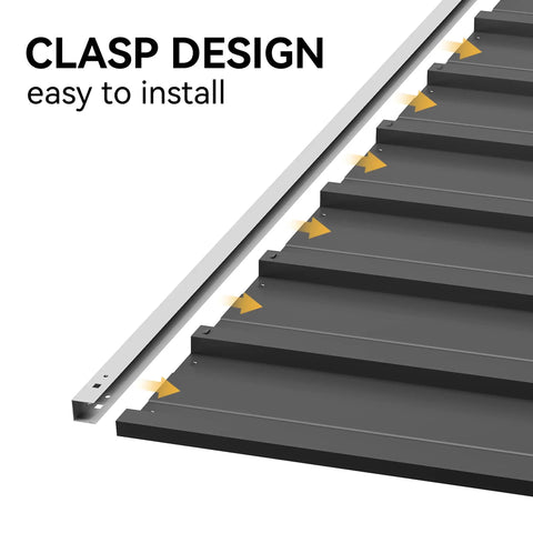 Clasp design of the 7x4 Foot Outdoor Weatherproof Storage Shed With Lockable Dual Doors, highlighting easy installation.