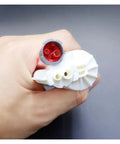 Cnc Eccentric Clamps 500 Pack Epoxy Adhesive Mixing Nozzles For Static Dual Cartridge Tubes Mixes Perfectly 10 To 1 showing a hand holding a dual nozzle adapter.