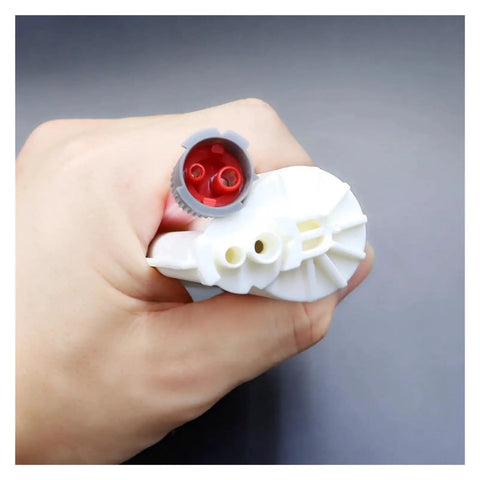 Cnc Eccentric Clamps 500 Pack Epoxy Adhesive Mixing Nozzles For Static Dual Cartridge Tubes Mixes Perfectly 10 To 1 showing a hand holding a dual nozzle adapter.