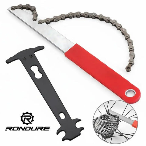 DIY Friendly Pro Level Cassette Removal Tool Set With Chain Whip, Chain Wrench And Lockring Tool For 7 To 12 Speed Cassettes