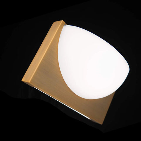 DweLED Mylie 10-In LED Wall Sconce 3000K in Aged Brass With Front Light And Downlight, Over Any Junction Box, No Driver Needed