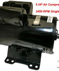 5 HP Air Compressor Electric Motor Replacement, Single Phase 184T Frame, Open Drip Proof Enclosure, 3450 RPM, side view