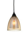 6-Inch Wide 1-Light Mini Pendant In Oil Rubbed Bronze Finish With Amber Glass For Traditional, Transitional And Modern Decor