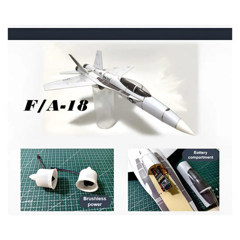 F 18 Style RC Aircraft Kit With Dual 30mm Ducted Fans And A 395mm Wingspan DIY Fixed Wing Build For Hobbyists And Collectors Plug And Play Grey PNP Design For Realistic Aerodynamics And Hands On Fun