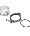 Beefed Up Turbo Flange Clamp Kit For HX35W HX40W V Band Aircraft Aluminum Build, includes a clamp, weldable section, and gasket.