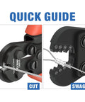 Wire Rope Crimping Tool For Aluminum Oval Sleeves And Ferrules, Heavy Duty Swaging Kit With Wire Rope Cutter, Precise Crimping Guide