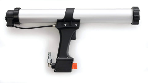 Applicator gun for Polyurethane Adhesive Sealant 560, Black 310 mL Cartridge, used for automotive and metal-to-plastic bonding projects.