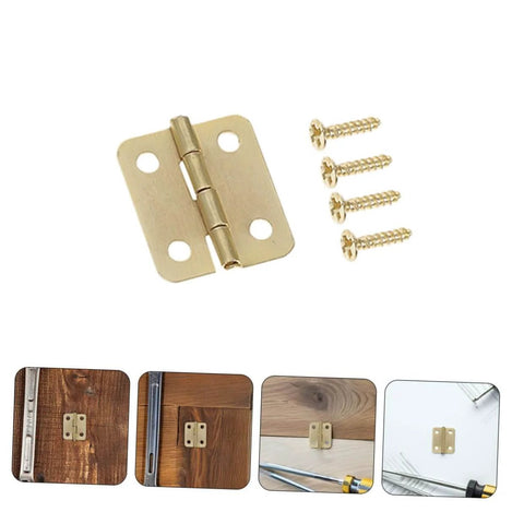 Miniature Iron Cabinet Hinges Set With 40 Pieces 270 Degree Round Corner Hinges For Jewelry Boxes And Wood Cases with screws