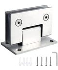 Hardworking Stainless Steel Glass Door Hinges With Dead Silent 90 Degree Swing Gorilla Tough Rust Resistant Hardware For 8 To 12 mm Frameless Bathroom Glass Panels Shower Doors Easy Install with screws and anchors