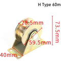 H Type 60mm roller with measurements showcasing size and design for smooth sliding door hardware upgrades.