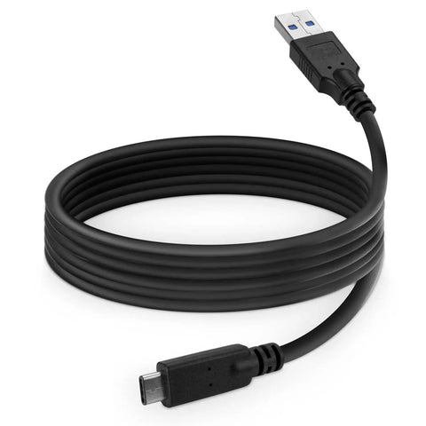 Hi Speed USB C Charge and Sync Cable for FLIR C3 X, USB 3.1 Type C, USB A to USB C, 6 Foot, Black, coiled cable close-up