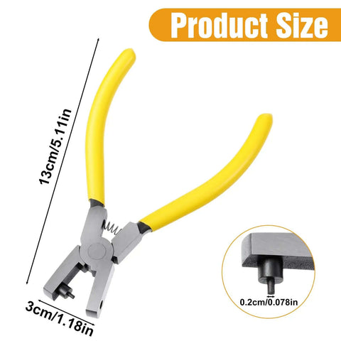Leather Hole Punch Tool Plier For Belts Watch Bands Shoes And Leather Crafts One Hand Operation Carbon Steel With Silicone Handles