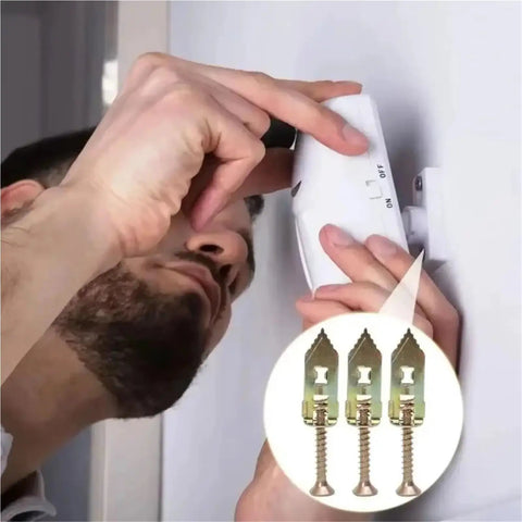 400 Piece Drywall Anchors Kit With Built In Drill Tip No Drill No Holes For Picture Frames Shelves And TVs Easy DIY Wall Mount Solution Fits Standard Cabinets And Brackets Galvanized Finish installed in drywall