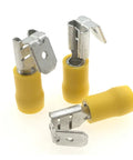 Kickstart Your Projects With These Insulated Butt Piggyback Spade Fork Ring Solderless Crimp Terminals Connectors In A Massive 277 Piece Assortment Kit Covering All Sizes From 22 To 10 AWG For Serious Electricians And DIY Enthusiasts. Yellow insulated piggyback spade crimp terminals