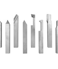 6mm 8 Piece HSS Tool Bit Set For Turning And Facing Precise Pre Ground High Speed Steel Bits lined up on white background