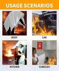 8 Pack Fire Blanket Set 40x40 Inches Fireproof Fiberglass Emergency Safety Blanket scenarios including body, car, kitchen, cubicles