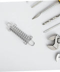 3 Piece Adjustable Rope Buckle High Strength Spring Tensioner Set for Lightning Quick Tent Setup with tools on white background